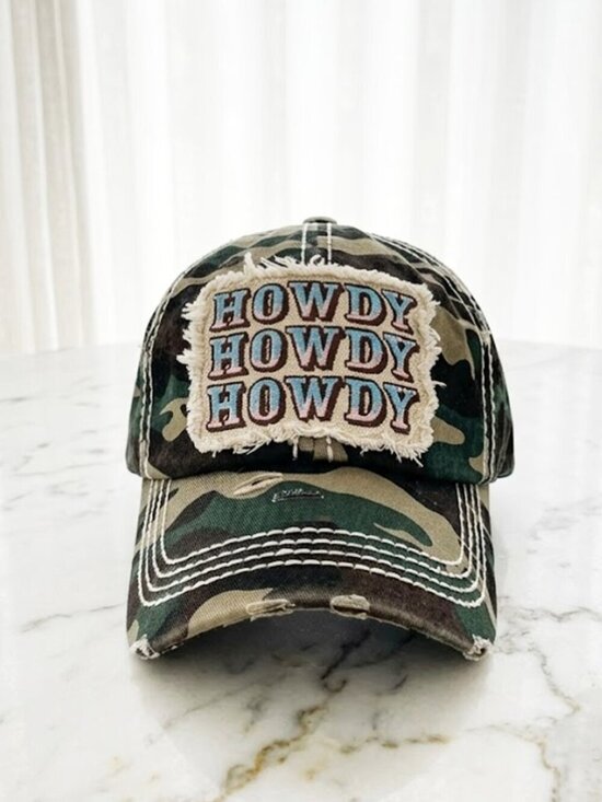 KBETHOS Accessories - Ladies Camo Howdy Baseball Hat